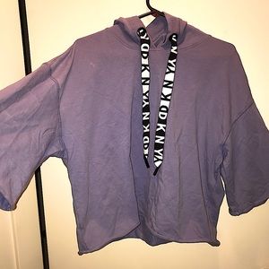 DKNY sport blue cropped short sleeve sweatshirt